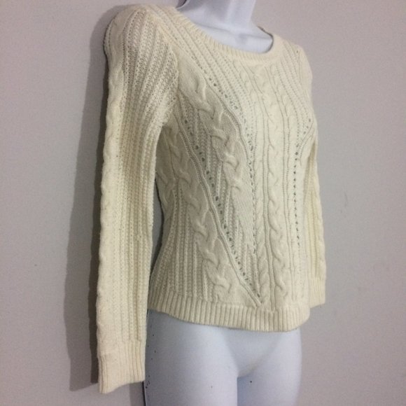 Pink Republic Girls M 10/12 Cream Knit Sweater - Picture 3 of 8